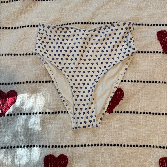 Roller Rabbit White and Blue Heart Pattern Bikini Bottoms - Picture 2 of 5